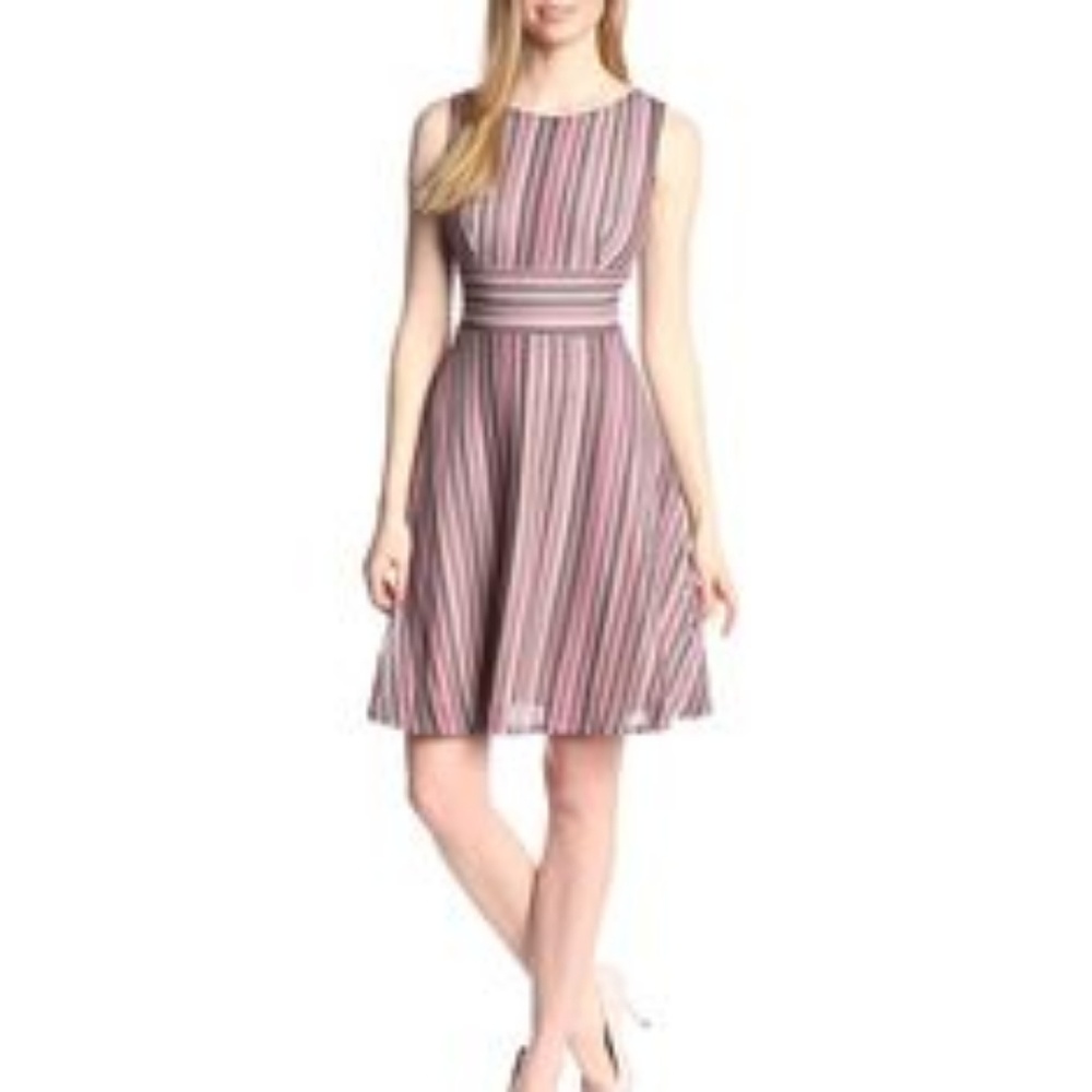 GABBY SKYE MULTI COLOR KNIT FIT AND FLARE DRESS - Picture 2 of 8